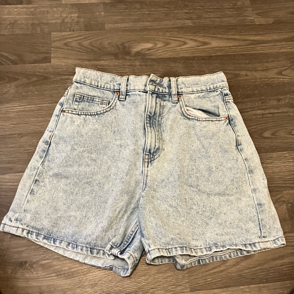 Ardene Mom High Rise Light Blue Denim Shorts Sz 3
